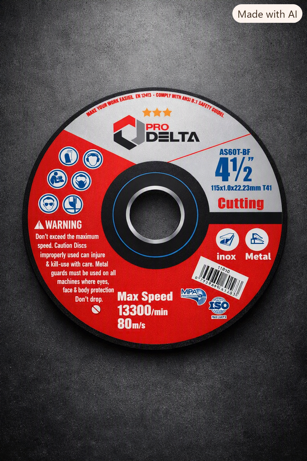 Pack  de 50 Disco de corte de 4 1/2 " para metal y acero inox