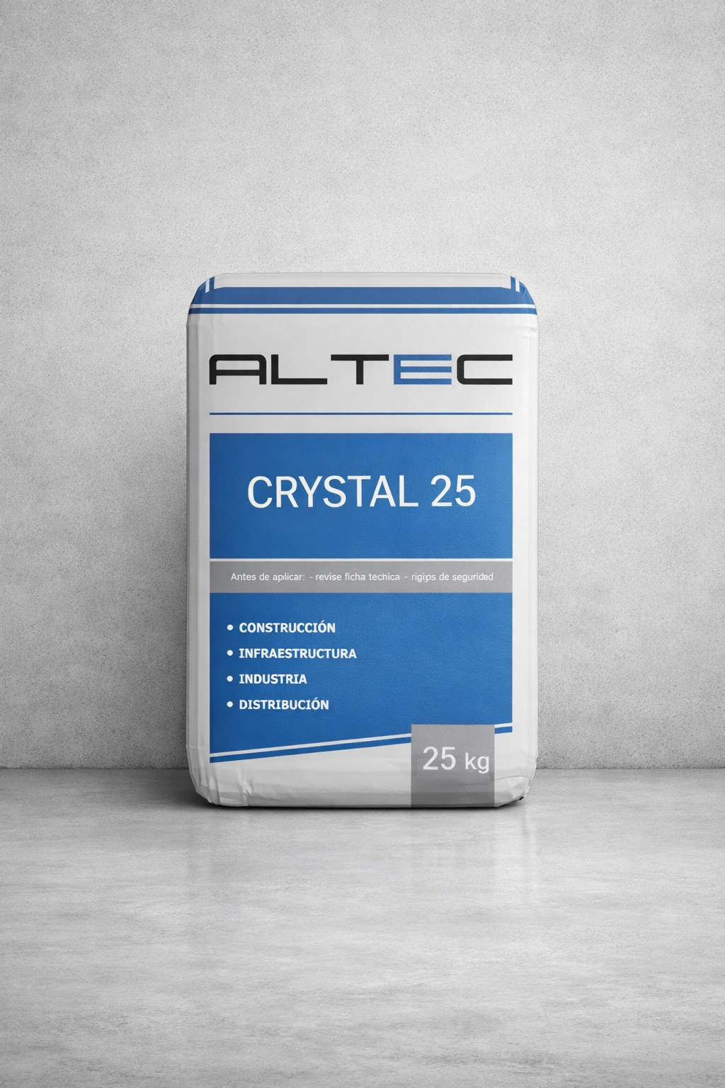 CRYSTAL 25 GRIS, SC 18 KG  / Impermeabilizante por cristalización, en aplicaciones internas y externas desde direcciones positivas y negativa