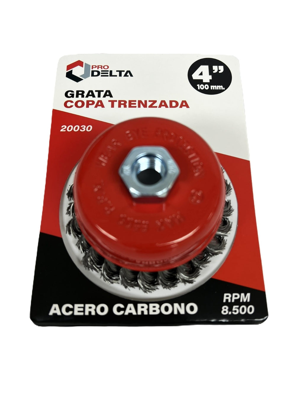Grata Copa Trenzada Acero Carbono  4"  Hilo  M14