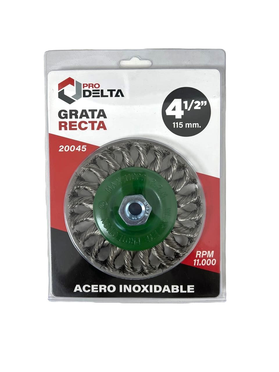 Grata Recta Pro Delta 4 1/2 Acero Inox /11000 Rpm Verde